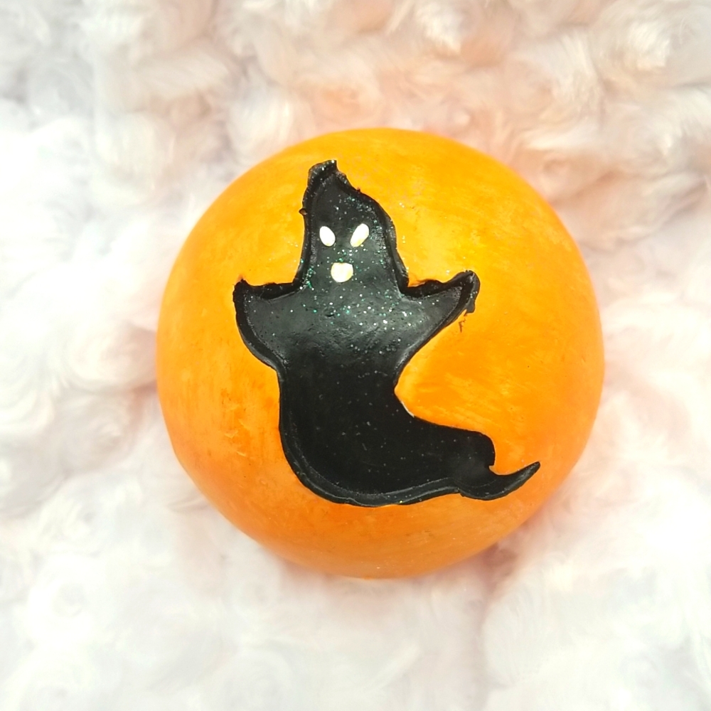 6 Vintage Halloween Decorative Orange & Black Orb Sphere Ball Bowl Filler - Picture 12 of 14